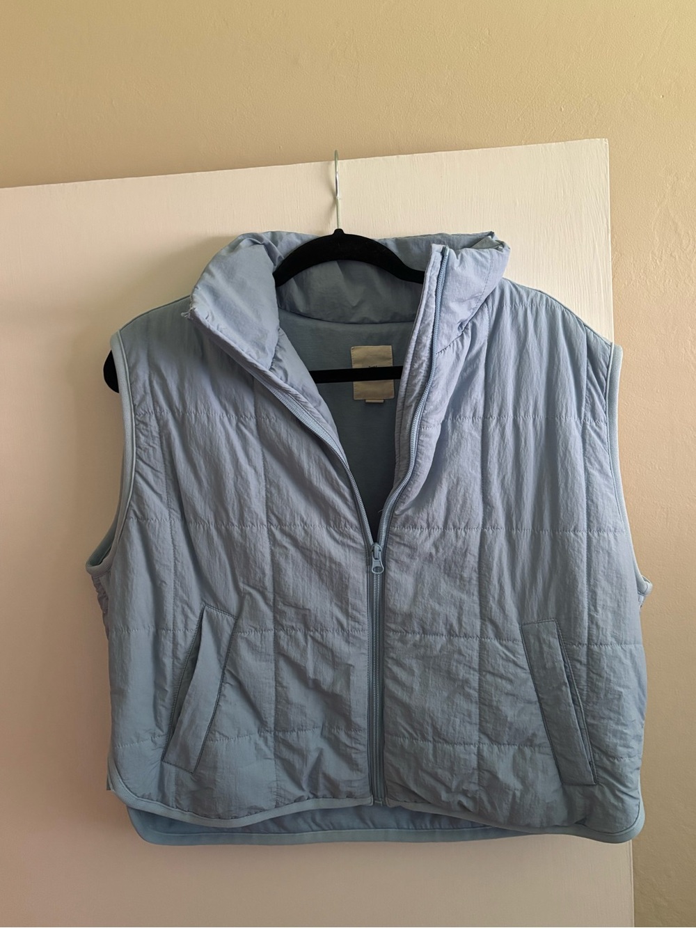 Thread & Supply Pale Blue Quilted Sleeveless Puffer Vest